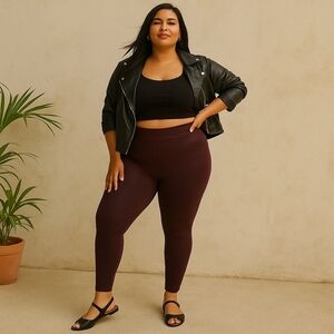 Torrid Full-Length Foil Print Legging - Burgundy - NWT - Size 4